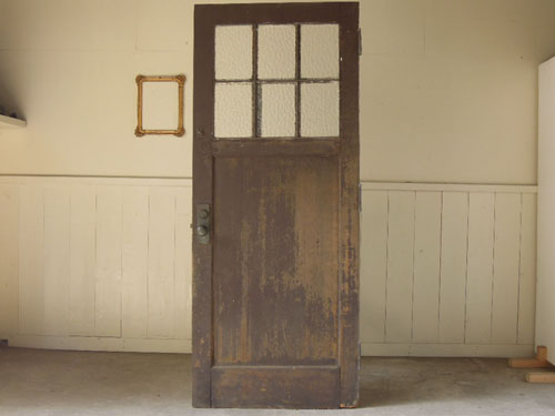 濃い茶×鉄格子,アンティーク,ヴィンテージ,ドア,玄関ドア,白,ペイント,ガラス
