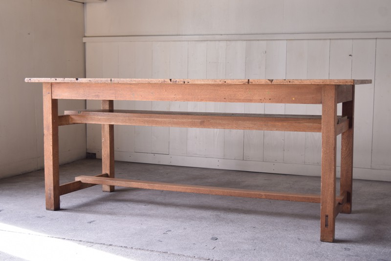 アンティーク ナラ材無垢 木味の作業台テーブル | REFACTORY antiques