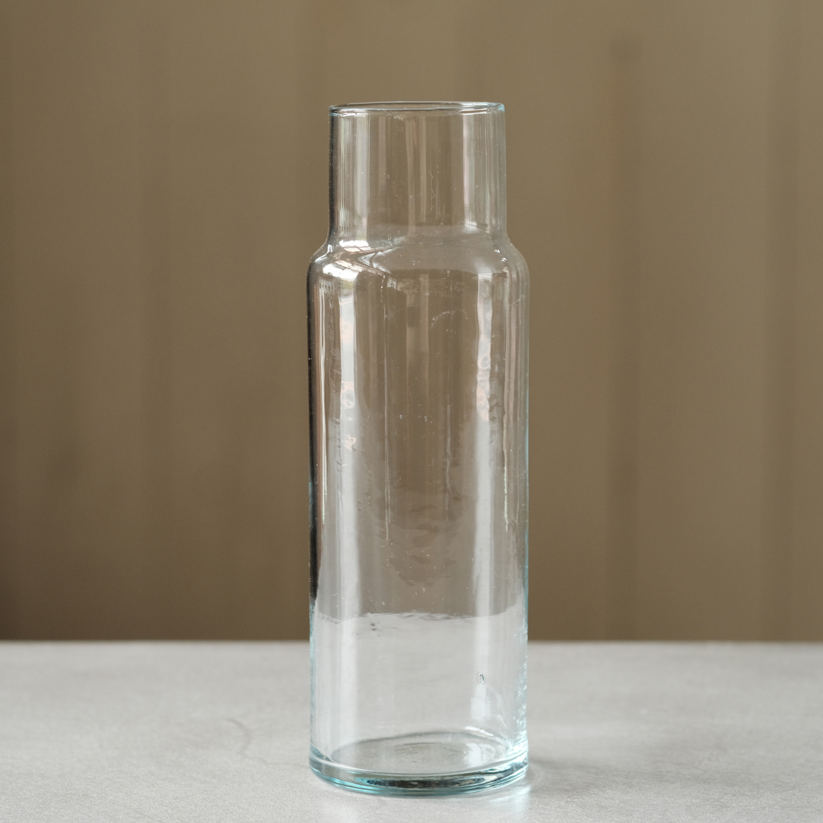 フランスアンティーク 青みがかった手拭きガラスのフラワーベース 花瓶