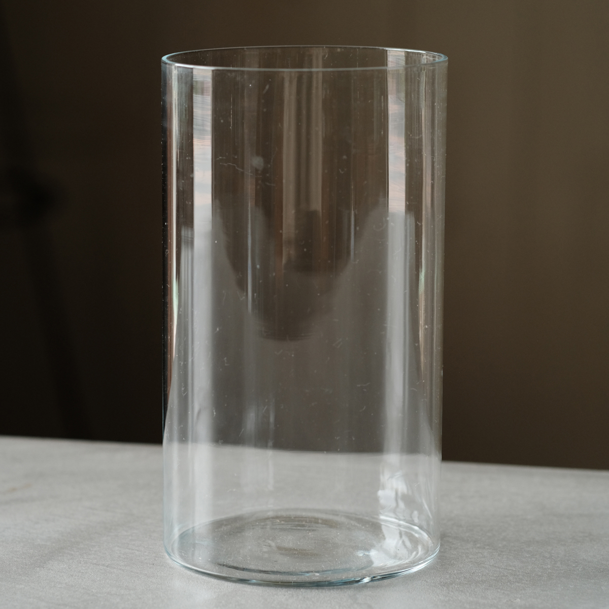 フランスアンティーク 手拭きの薄い円筒ガラス フラワーベース