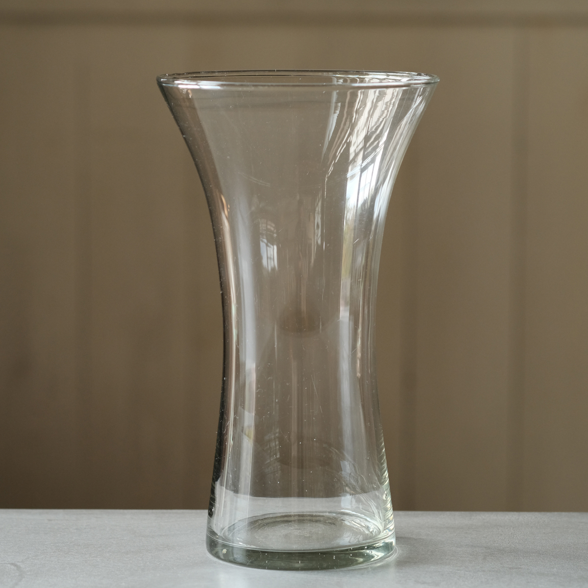 フランスアンティーク ラッパ型のシンプルな手拭きガラスのフラワーベース