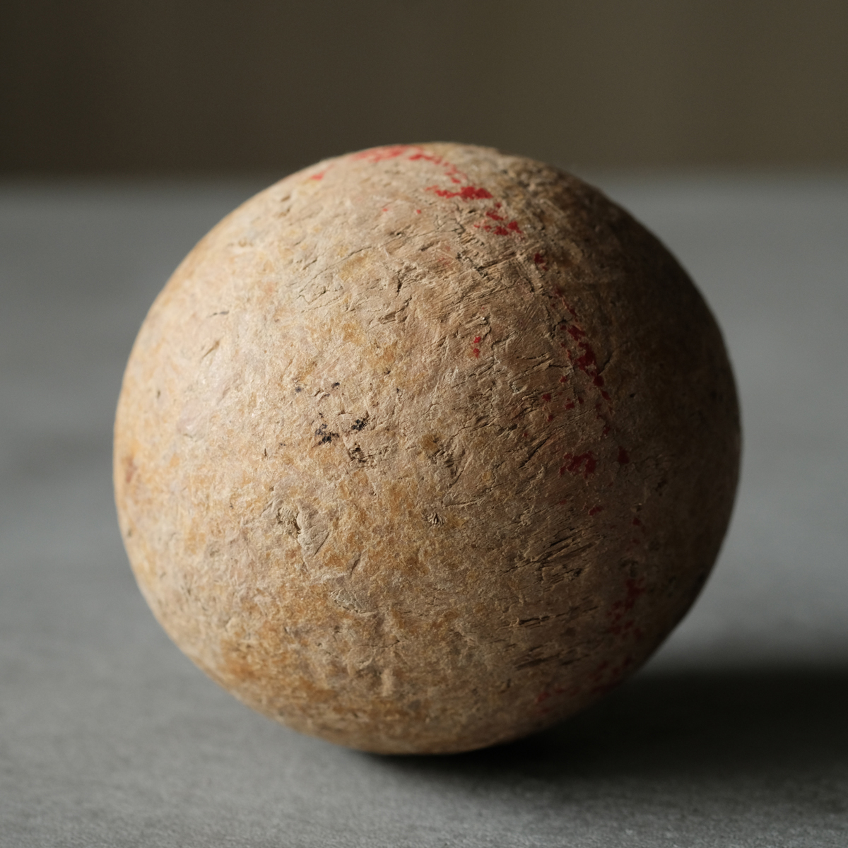 フランスアンティーク 味のある木製の球体